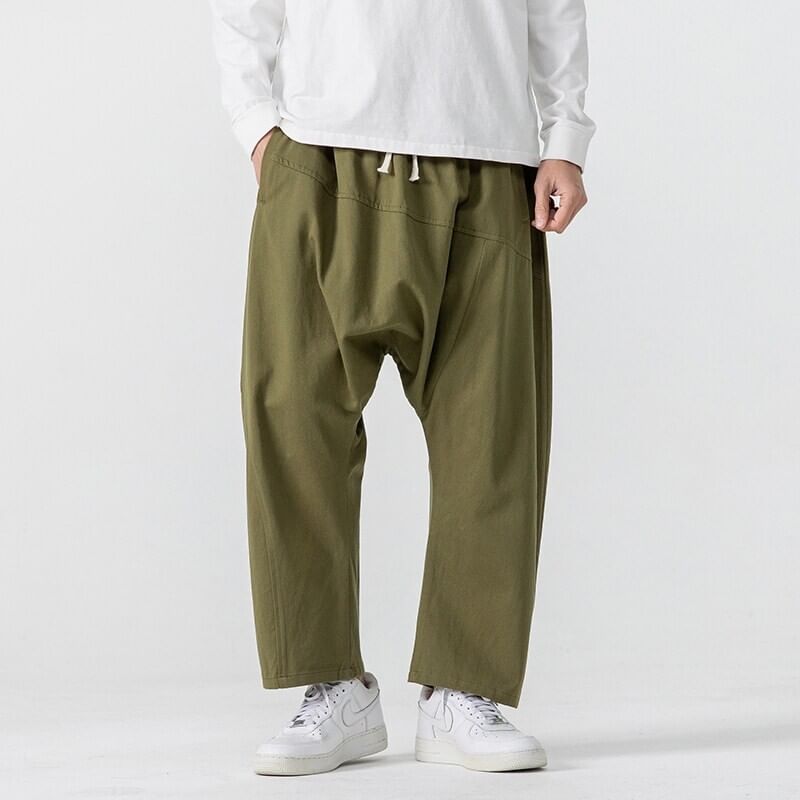 FORSETI - Halfhoge effen cropped harembroek
