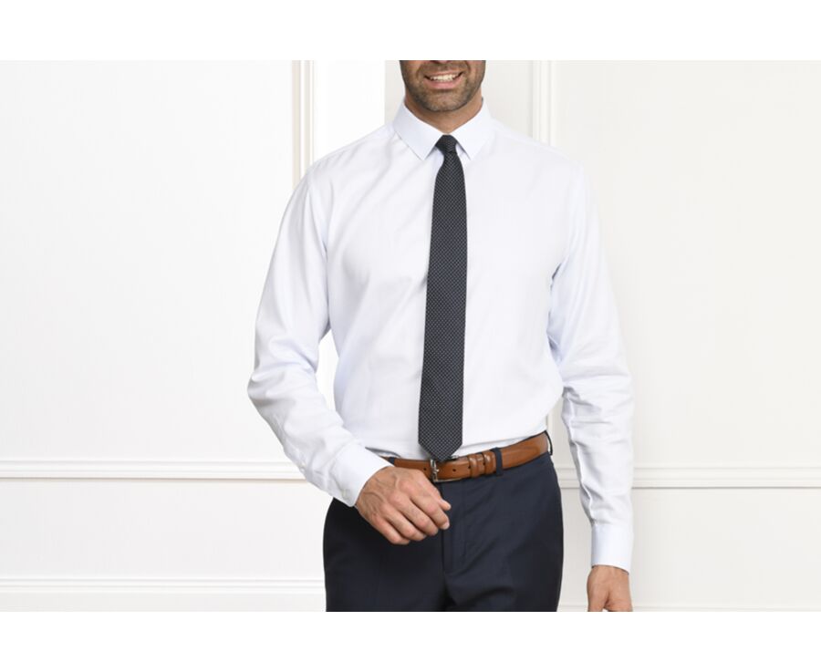 Chemise blanche coton popeline tramée - FIACRE