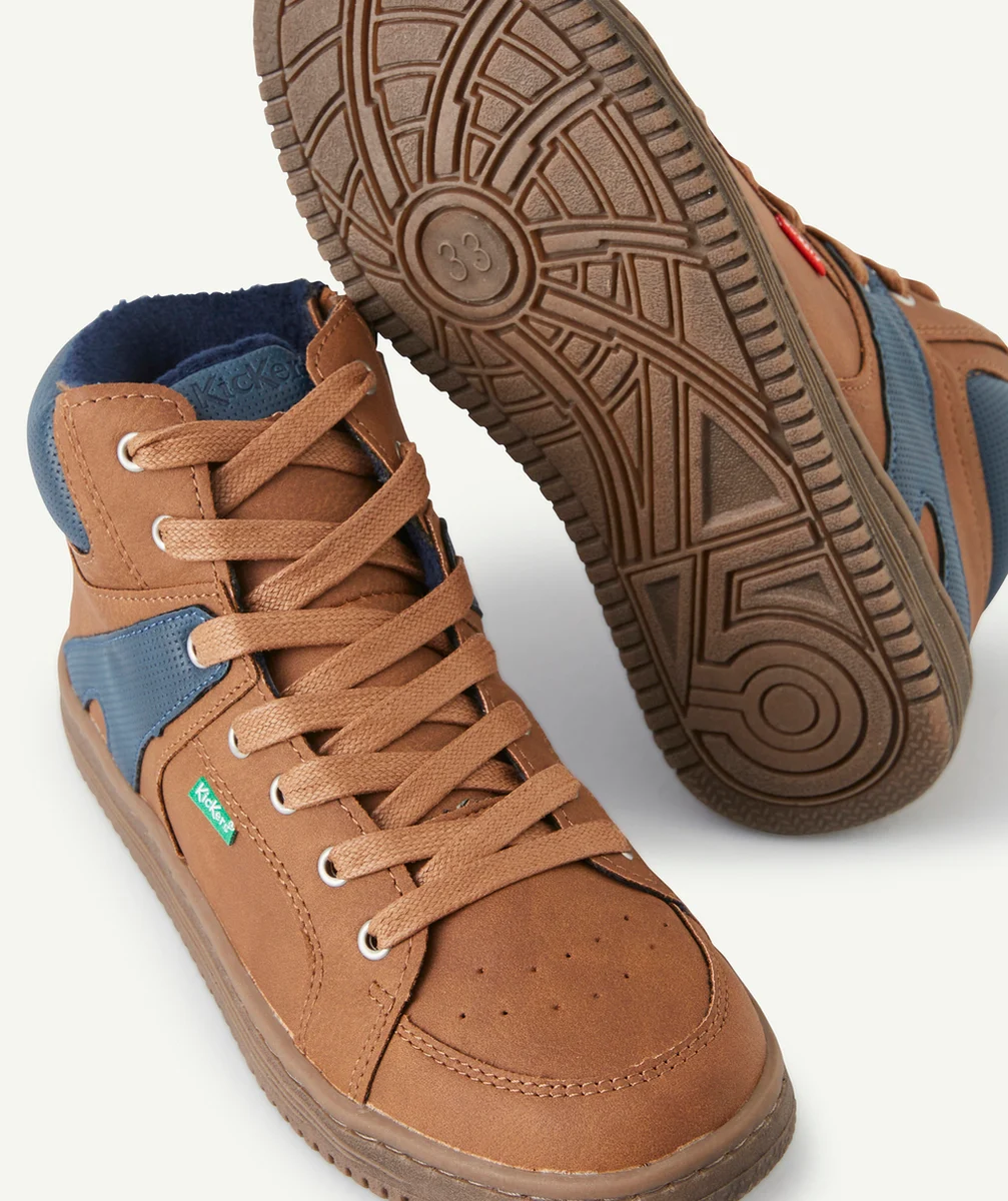 KICKERSBASKETS HAUTES LOWELL GARÇON CAMEL BLEU