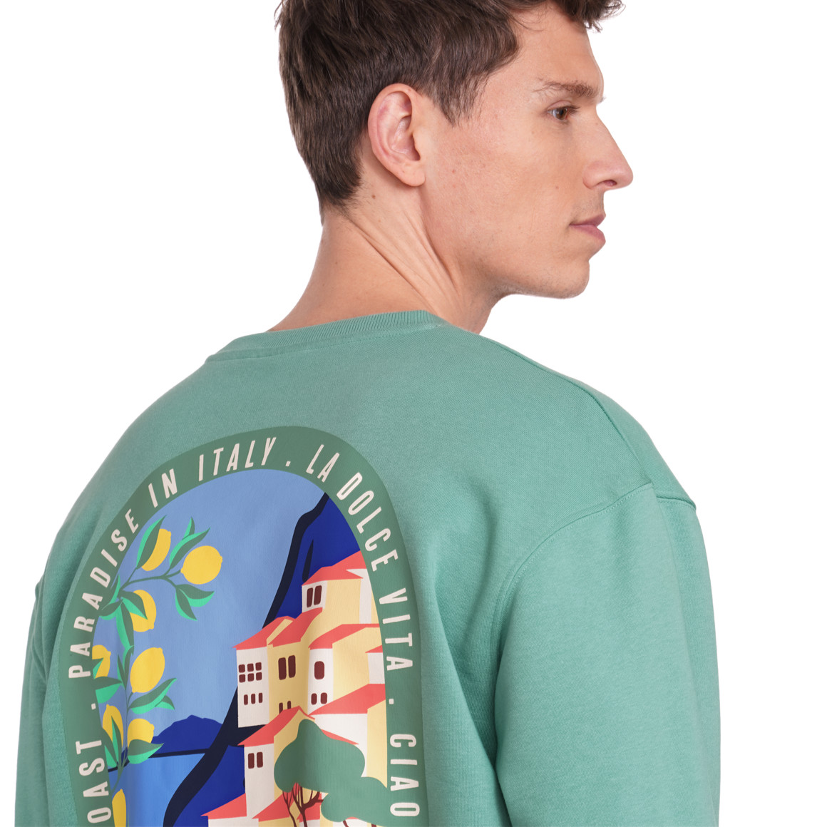 Jonas Nielsen Herren Sweatshirt mit Backprint grün