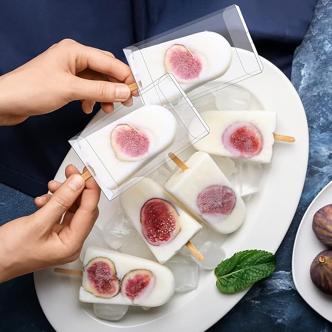 (25er Set) 95x55mm Einweg Eis am Stiel Transportbox Kuchen Schachtel Cake Pop Behälter - Transparent