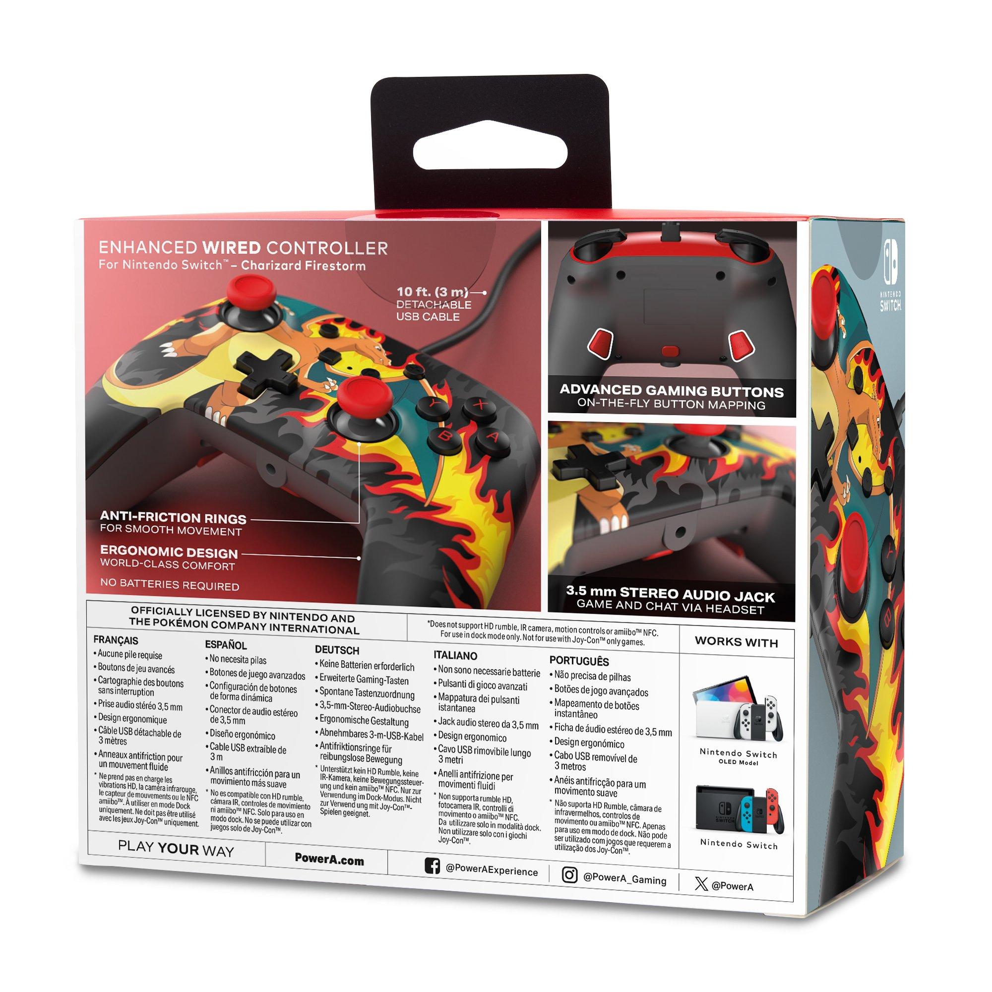 PowerA Enhanced Wired Controller for Nintendo Switch Charizard Firestorm