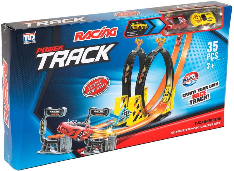 Auto Racebaan Set - Looping Duel - 35 Onderdelen - Inclusief 2 Auto's