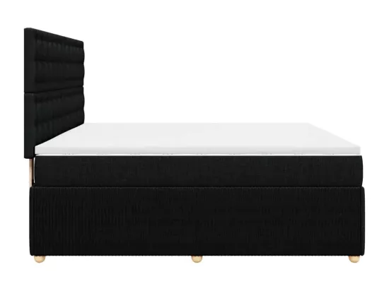 Sommier à lattes de lit avec matelas Noir 180x200 cm Tissu