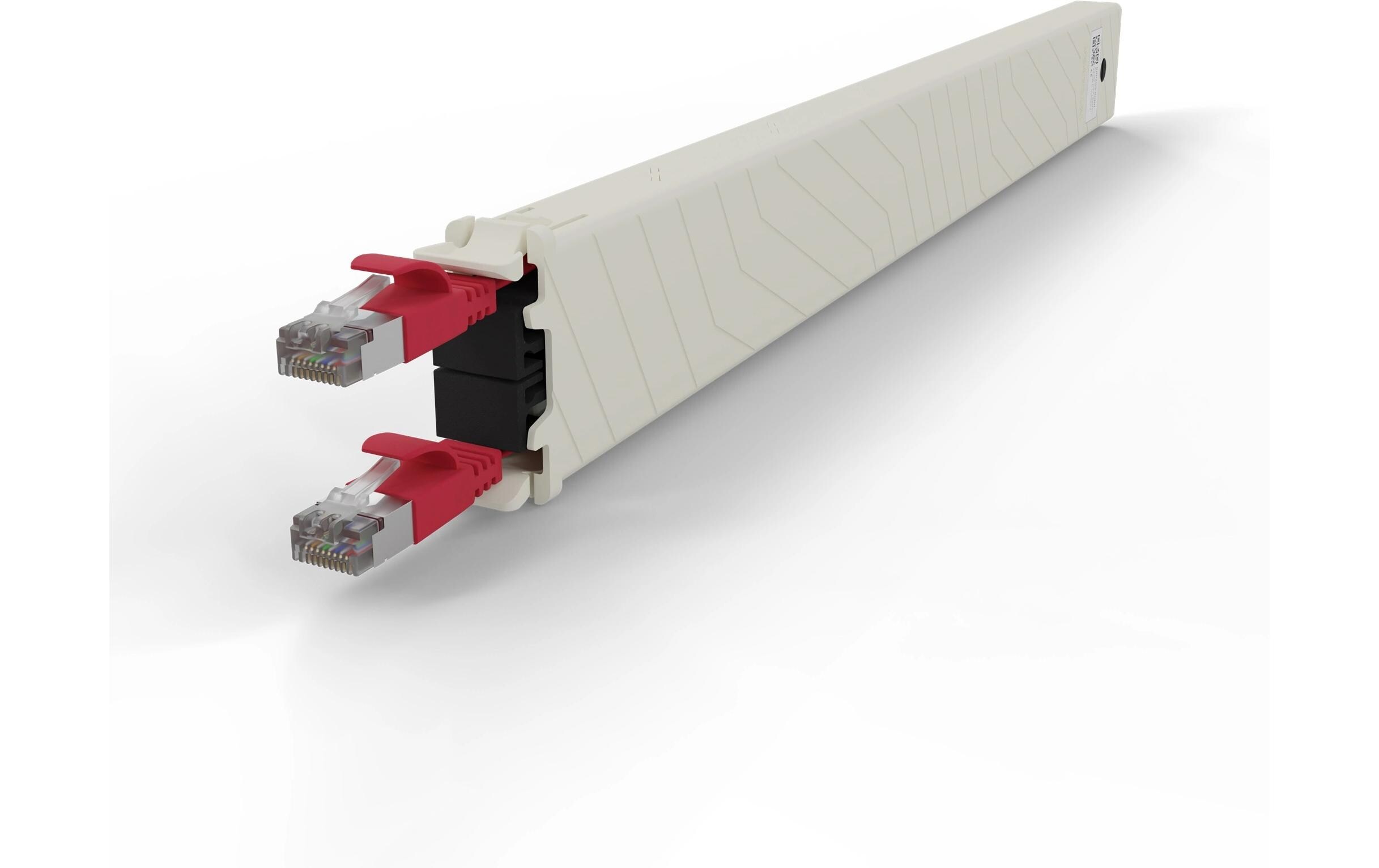 patchbox.one / Cassette / 8RU / Cat 6A, STP, 0.8 m, RotAll-in-One Lösung für Ordnung im Netzwerkschrank