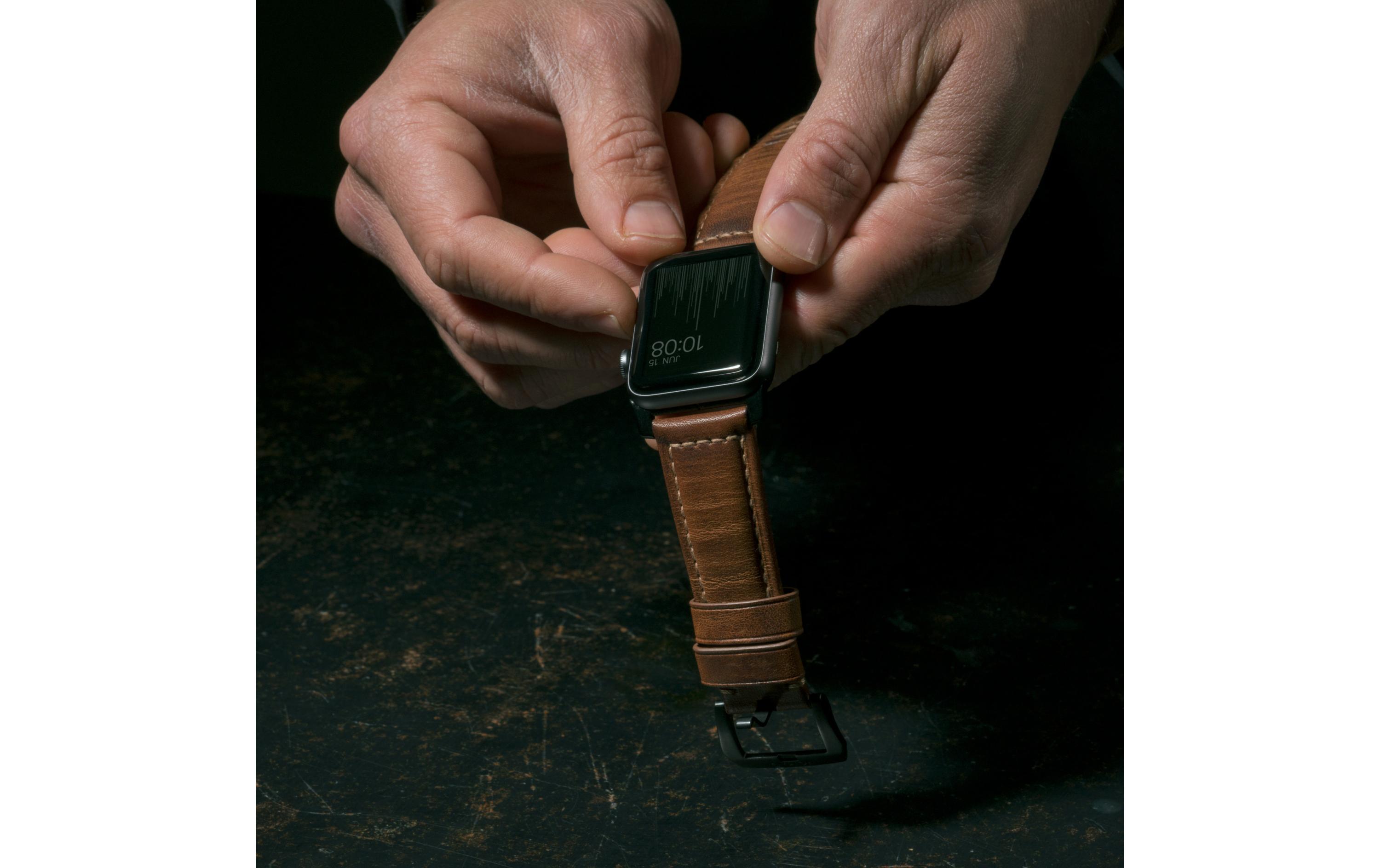 Lederarmband Traditional Strap Apple Watch Braun/SchwarzPremium-Lederarmband für die Apple Watch