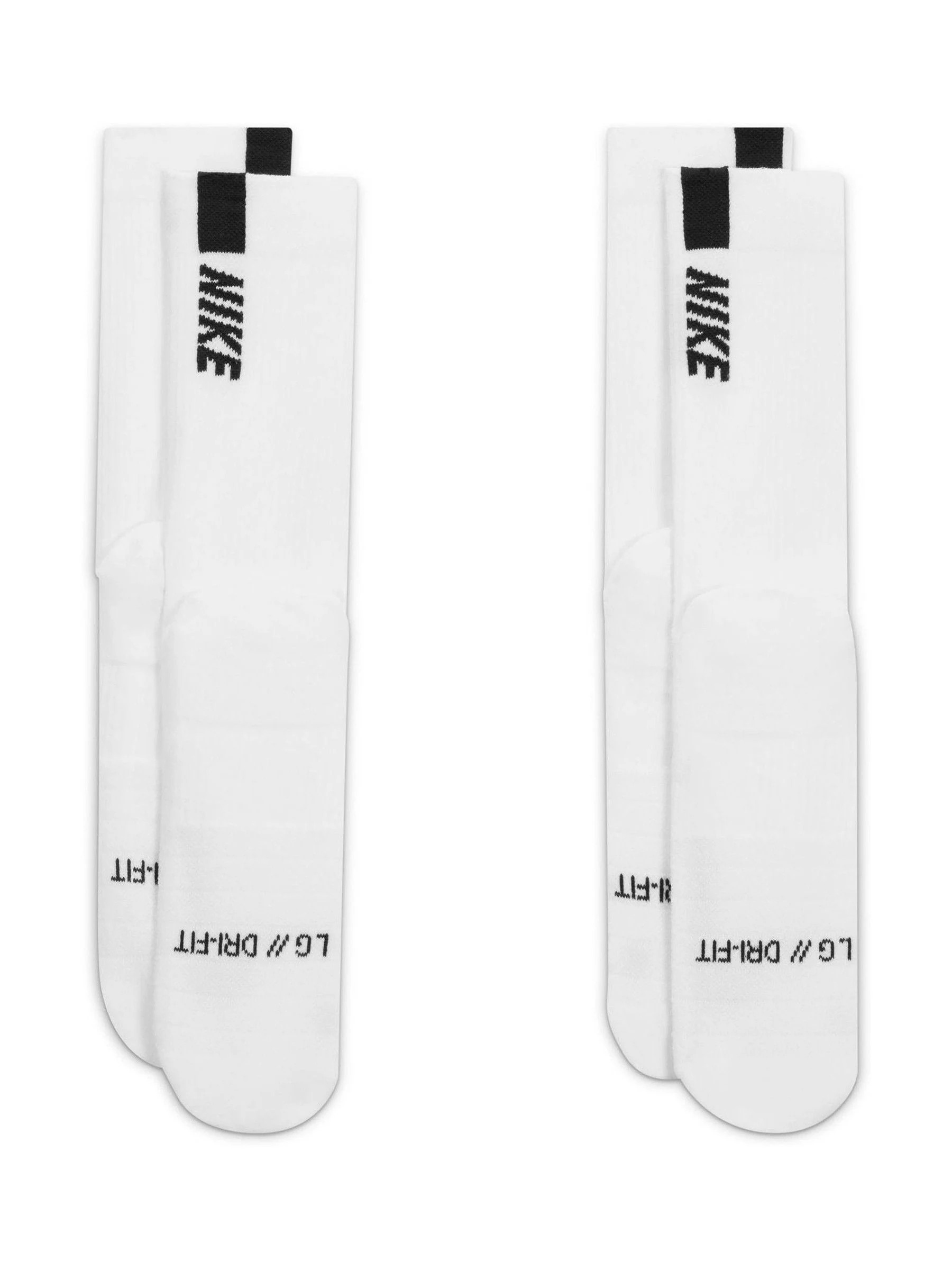 Wit/zwart - Nike Multiplier sokken met ronde hals - 2 Paar