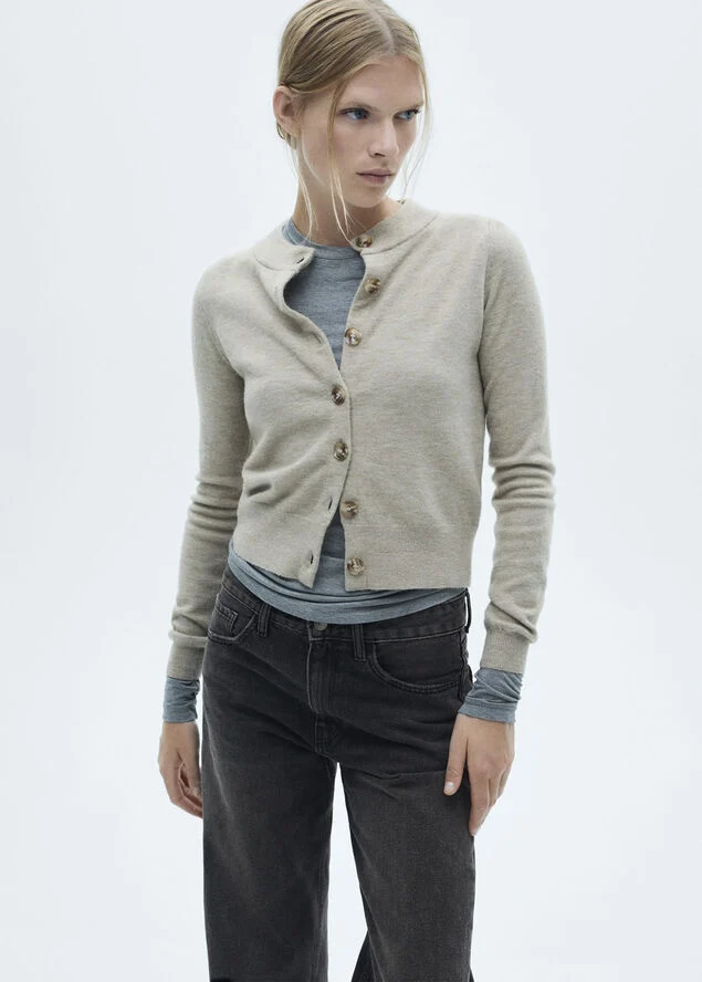 MANGO Miami medium-rise straight-fit jean Open grey