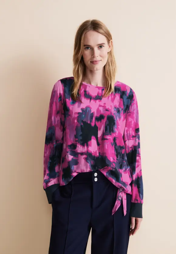 Blusenshirt mit Knoten - bright cozy pink