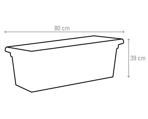 Onderzetter/potonderzetter/emmeronderzetter voor Magnus XXL 80, rechthoekig, terracottakleurig kunststof, vorstbestendig, UV-bestendig
