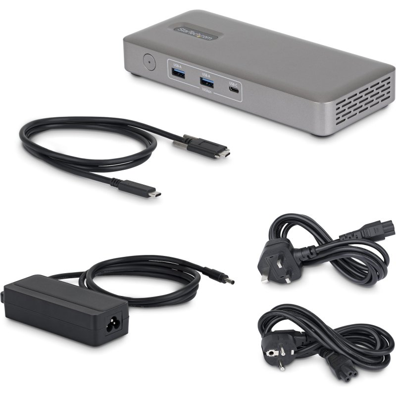 StarTech.com Station d'Accueil USB4, Double Sortie 4K Sans Pilote pour macOS et Windows, Station d'Accueil USB-C Universelle avec Chargeur d'Ordinateur Portable de 100W et 2,5GbE