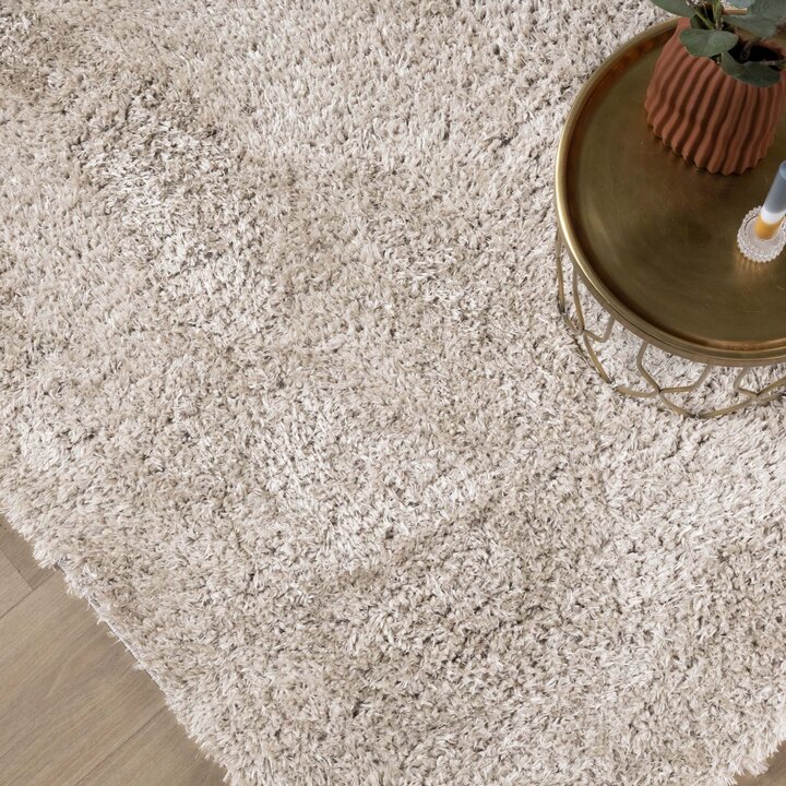 Shaggy vloerkleed - Blaze Beige/Grijs | Luxe uistraling!