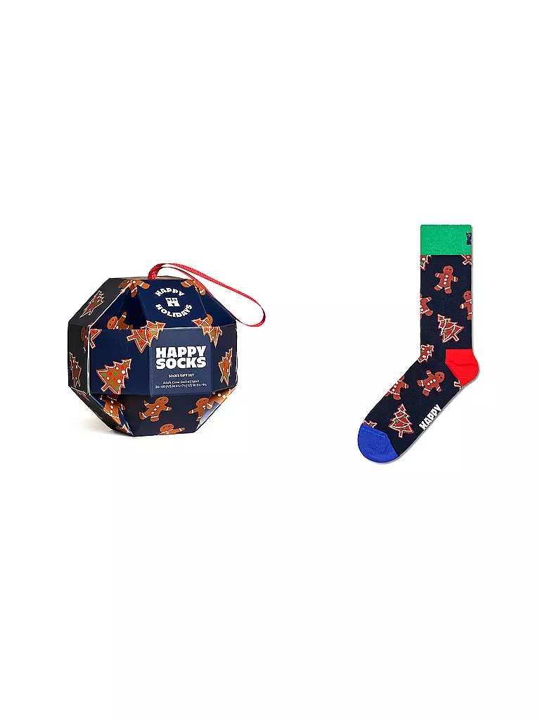 HAPPY SOCKS Herren Socken GINGERBREAD COOKIES 41-46 navy dunkelblau
