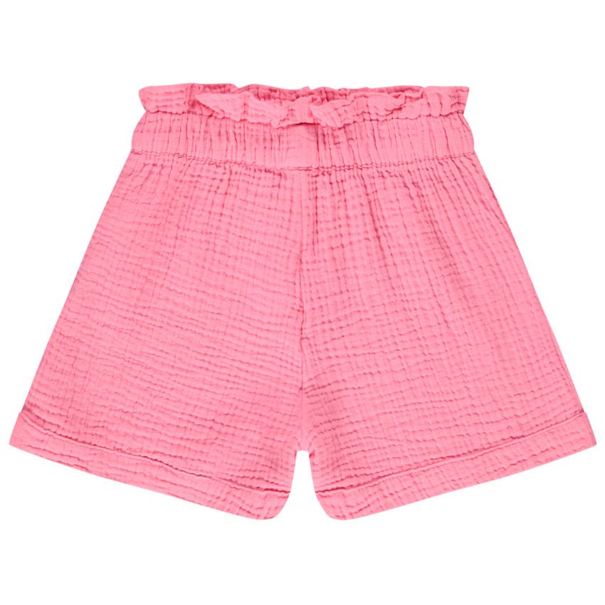 Short en double gaze de coton overdye pour fille - Multicolore