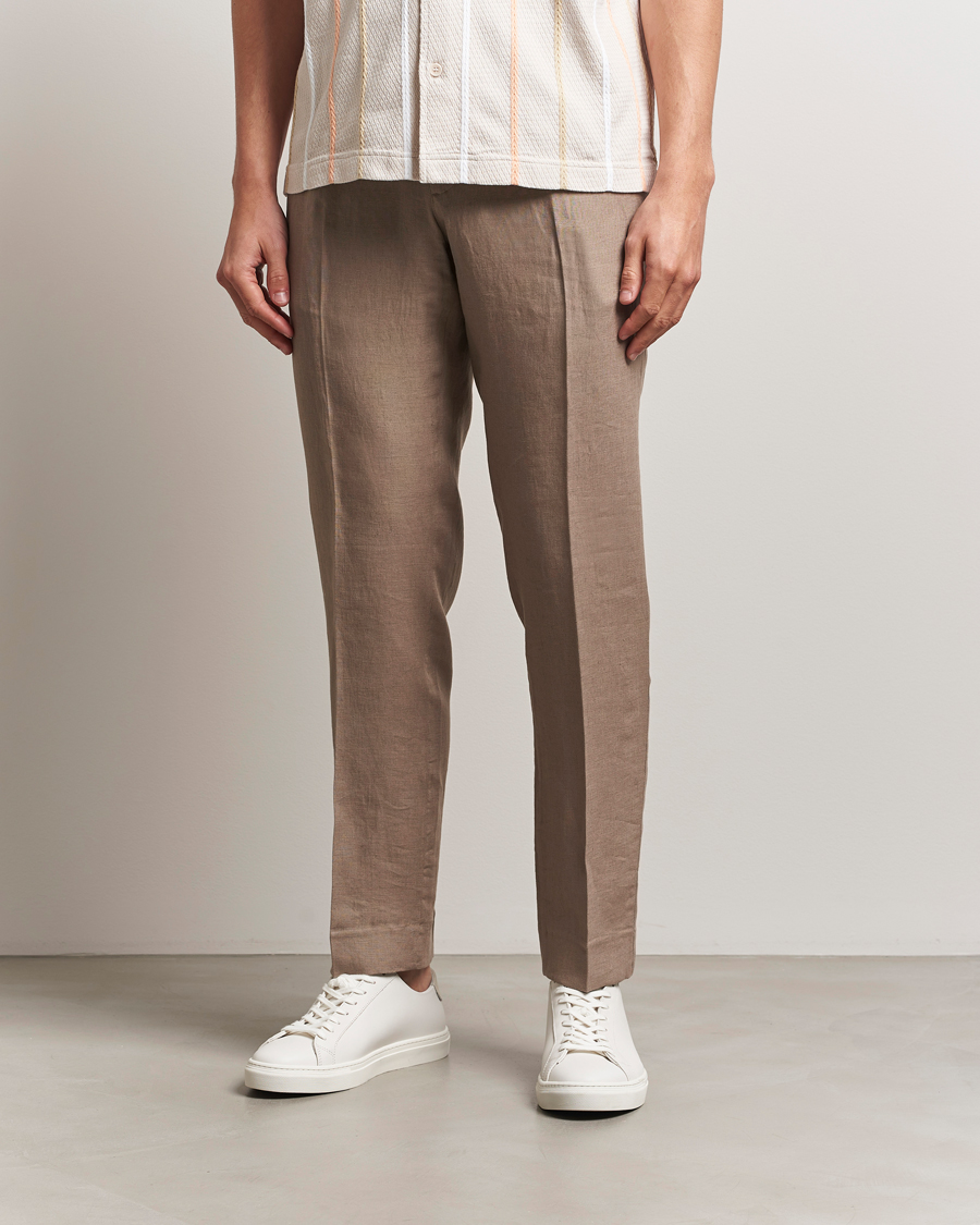 J.Lindeberg Soren Drape Linen Pants Nutmeg
