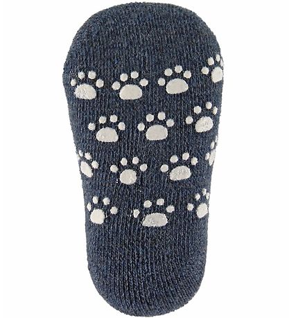 Joha Socken - Wolle - Blau m. Anti-slip