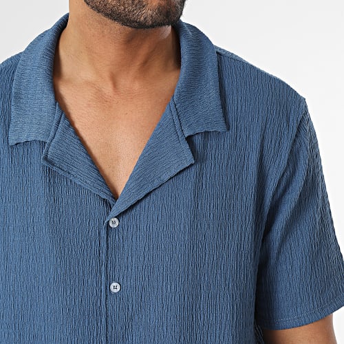 Ensemble Chemise Manches Courtes Et Short Jogging Bleu
