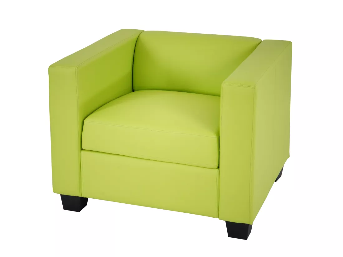 Fauteuil lounge Lille, simili-cuir vert clair