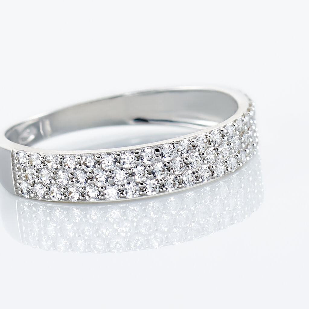 Bague Lison Or Blanc Oxyde De Zirconium
