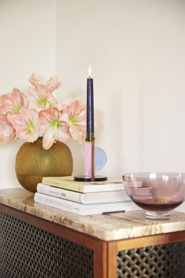 Hübsch Astro Candlestick Pink Blå/mørkegrøn/lyserød/gul