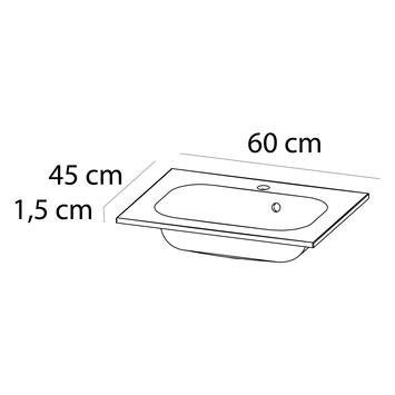 Tiger Reverse Meubelset met 2 lades 60 cm Chalet eik / Mat zwart inclusief Oval wastafel mat zwart