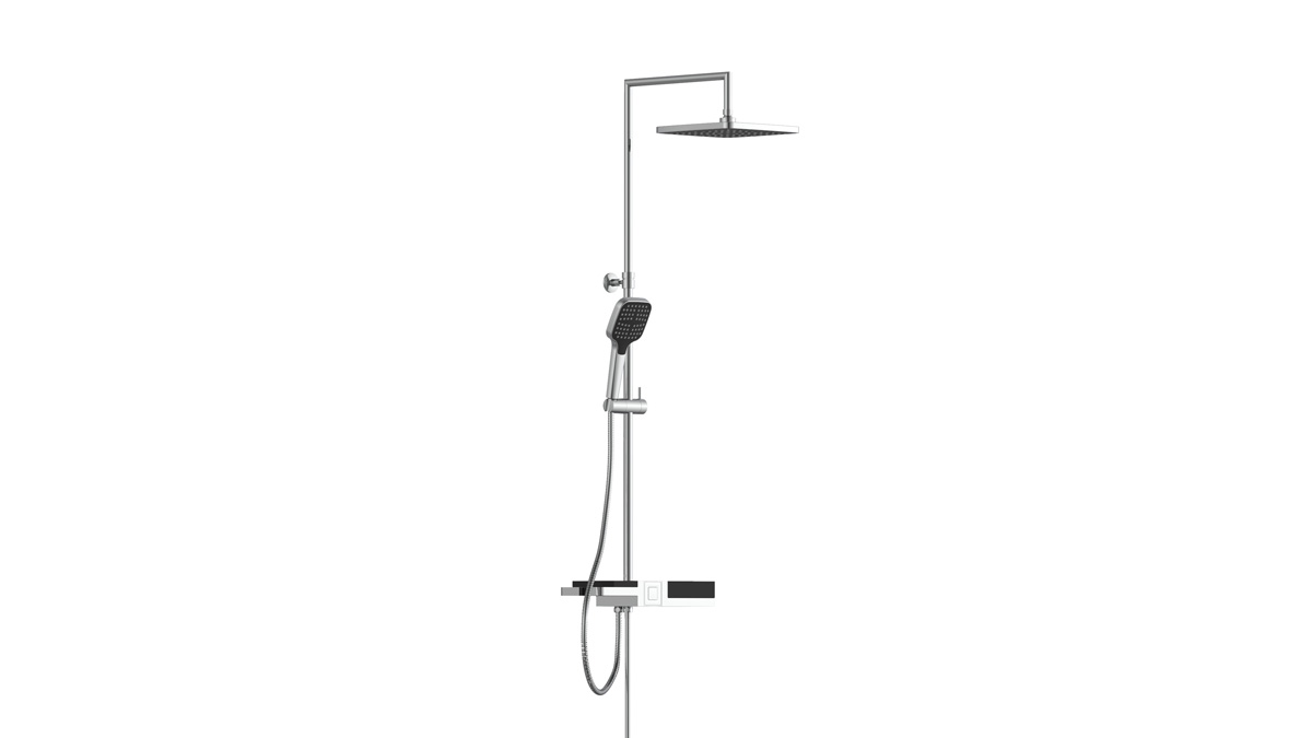 Schutte Blueperl regendoucheset met shampoo houder chroom