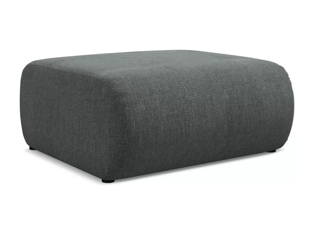 Pouf en tissu chenille - graphite - EKAHI