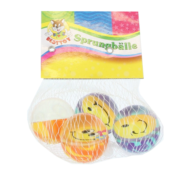 Sprungball-Set - Smiley ca. 35 mm - Besttoy