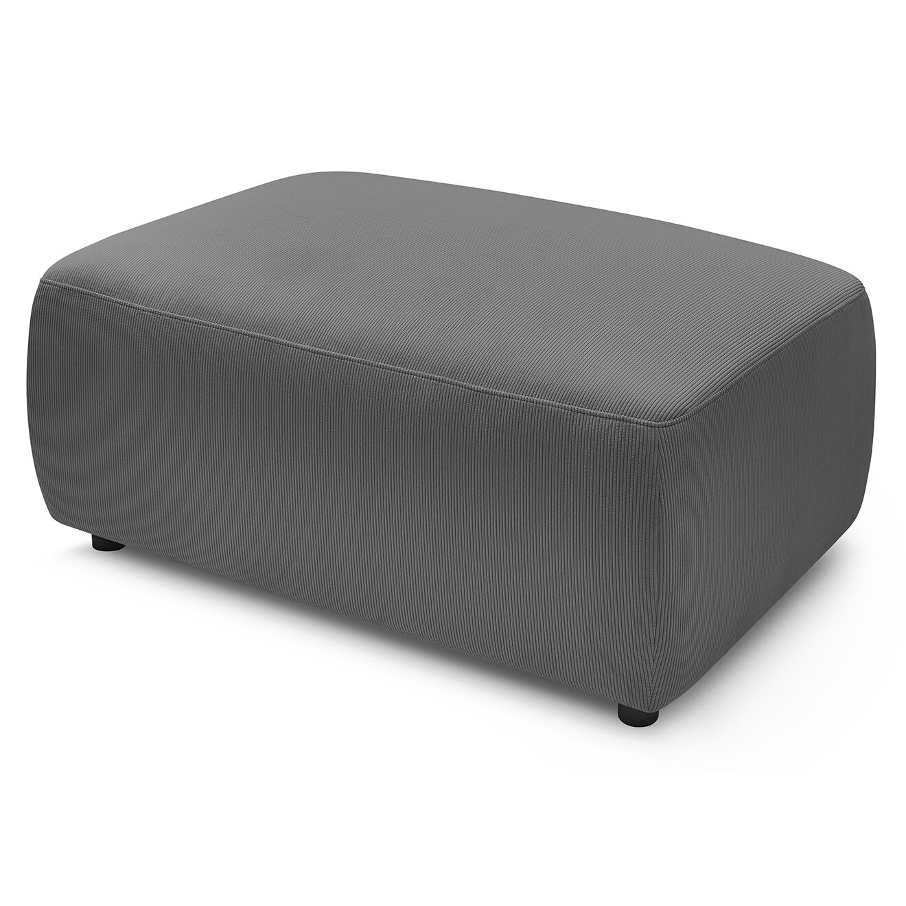 Bobochic Pouf en Velours côtelé Envy gris foncé - 100x70x44 cm