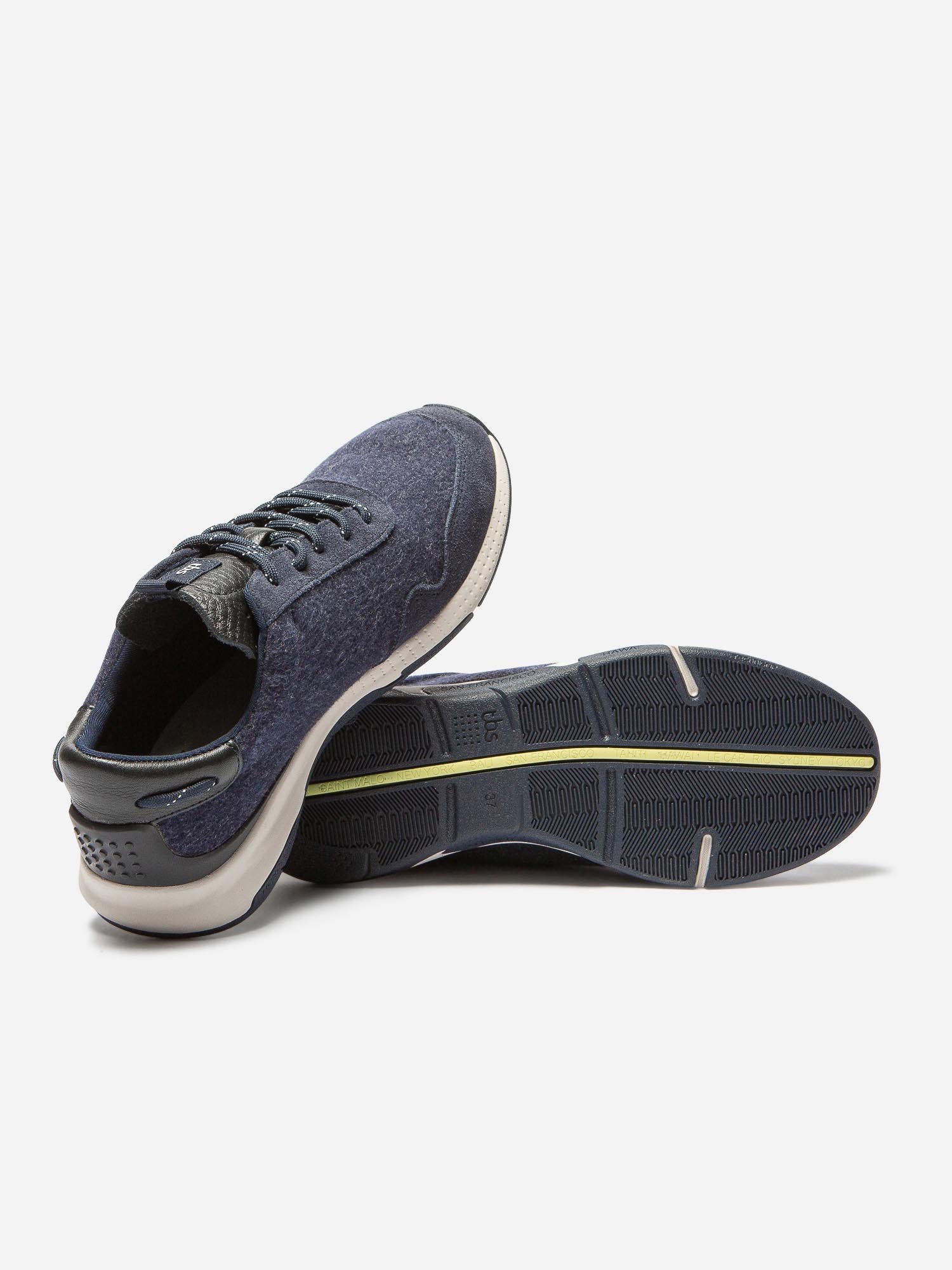 Tennis Femme Cuir et Feutrine Marine