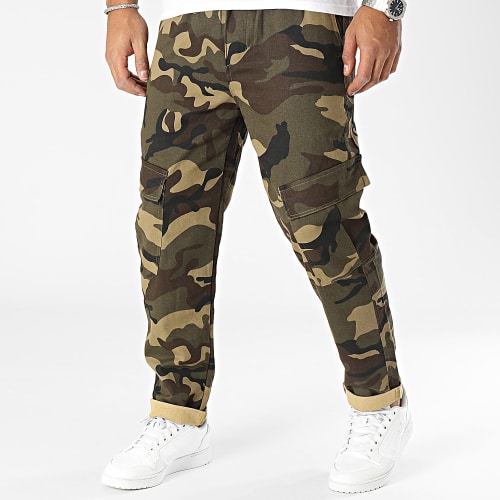 Pantalon Cargo Vert Kaki Camouflage