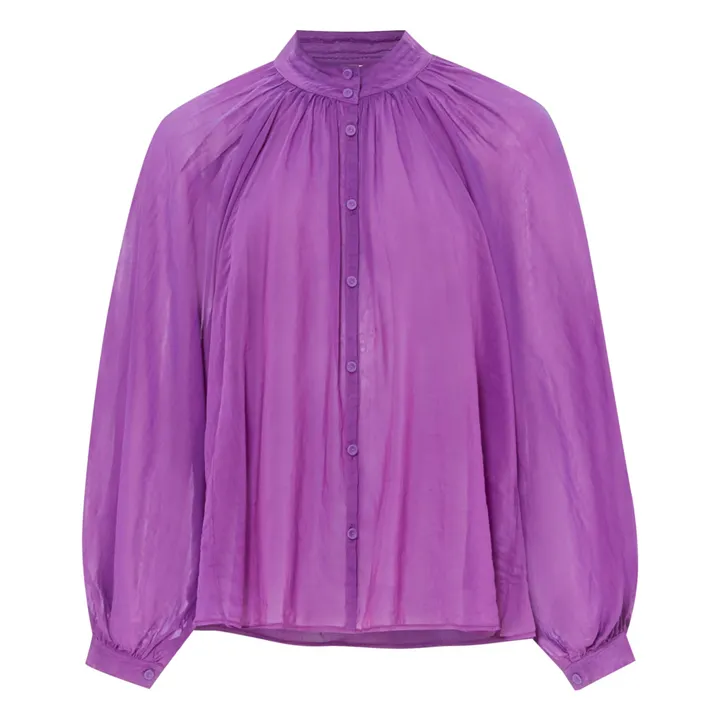 Forte Forte Blouse Bohémienne Voile de Coton et Soie | Violet