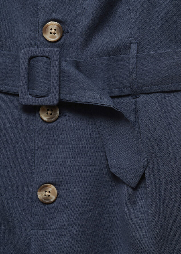 MANGO Short jumpsuit with buttons Navy