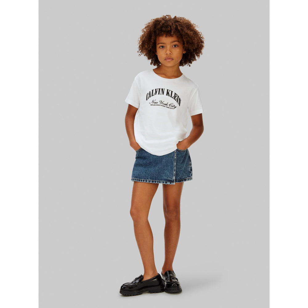 Køb Calvin Klein White Ck Collegiate Ss T-Shirt