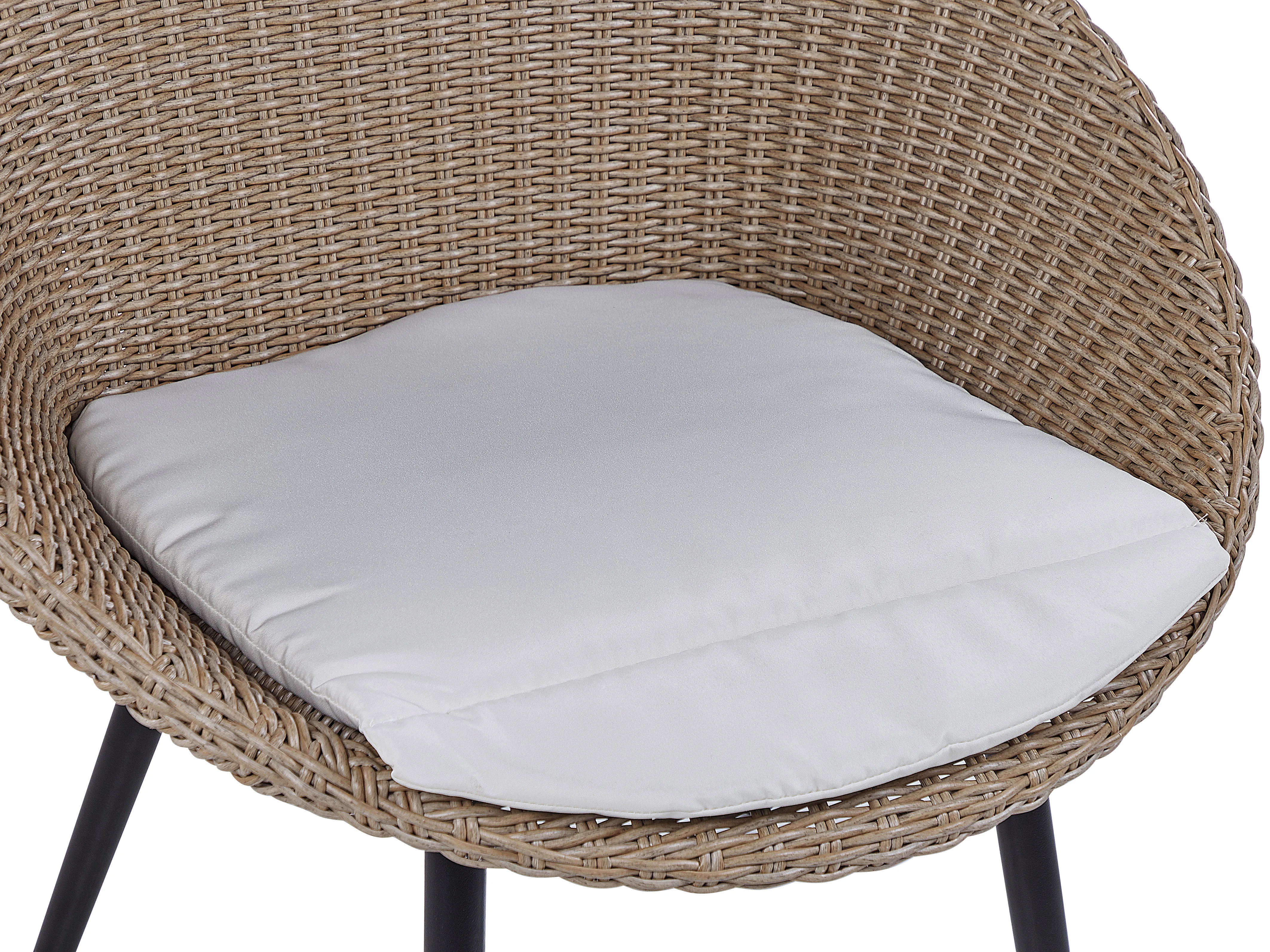 Bistroset met kussens ORTIGIA PE rotan Beige Lichtbeige