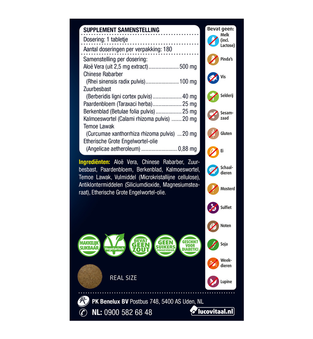 Lucovitaal Stoelgang Sennavrij (180 tabletten)