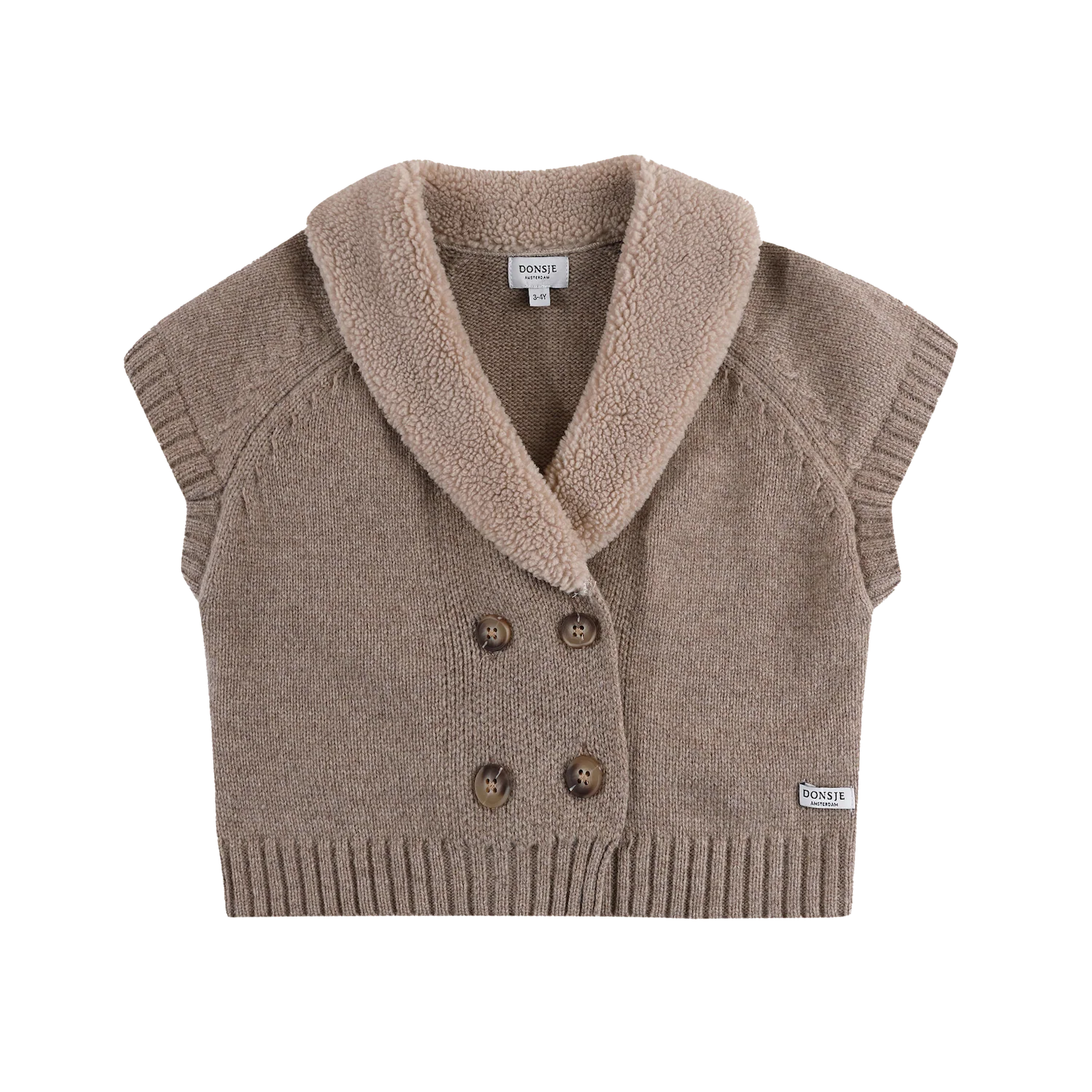 Nannie Merino Wool Waistcoat | Milk Chocolate Melange