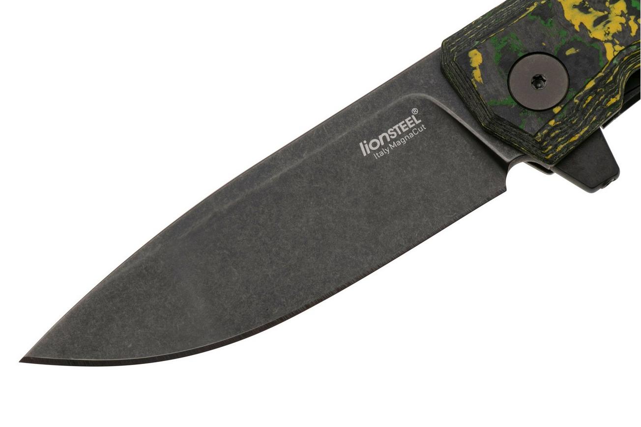 LionSteel Myto MT01-MC-TS CPM MagnaCut, Old Black Toxis Stone FatCarbon zakmes, Molletta design