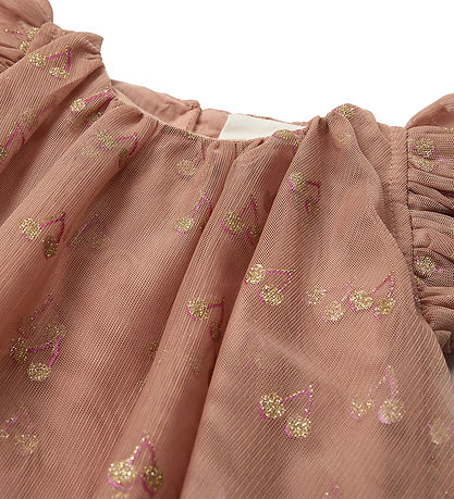 Sofie Schnoor Kjole - Rosy brown m. Kirseb?r/Glimmer