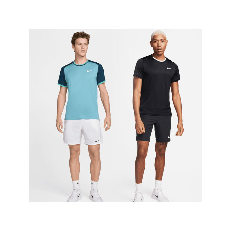Tee-shirt tennis Nike Advantage noir ou bleu