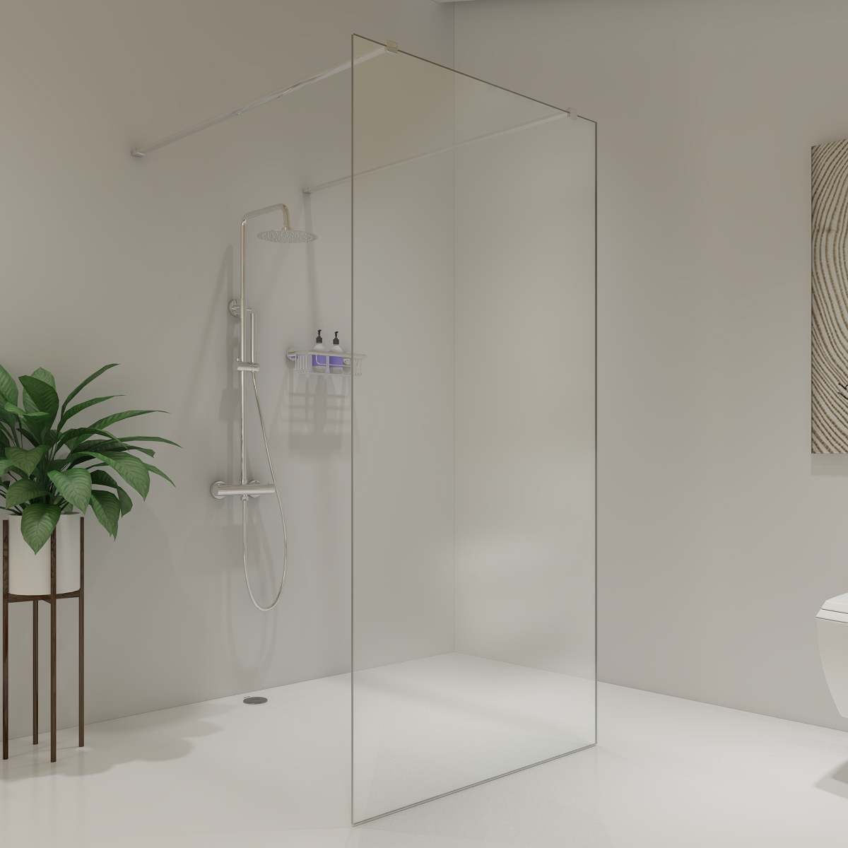 Saniclear Redro vrijstaande douchewand 100x200cm chroom