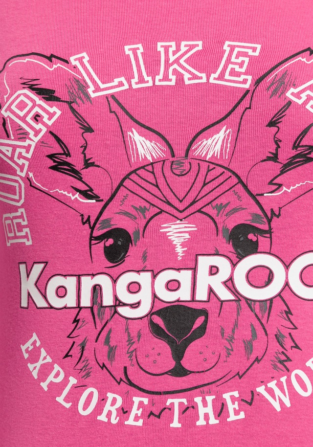 KangaROOS Langarmshirt , Langarm,  unifarben mit Farbeinsatz und Logodruck