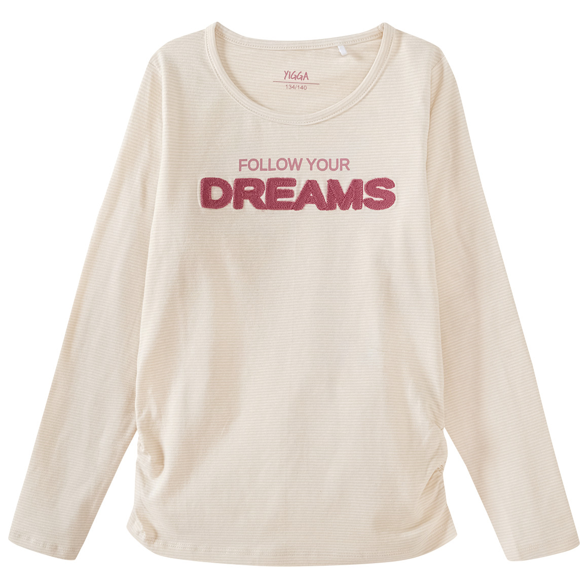 Yigga Mädchen Langarmshirt mit Stickerei creme