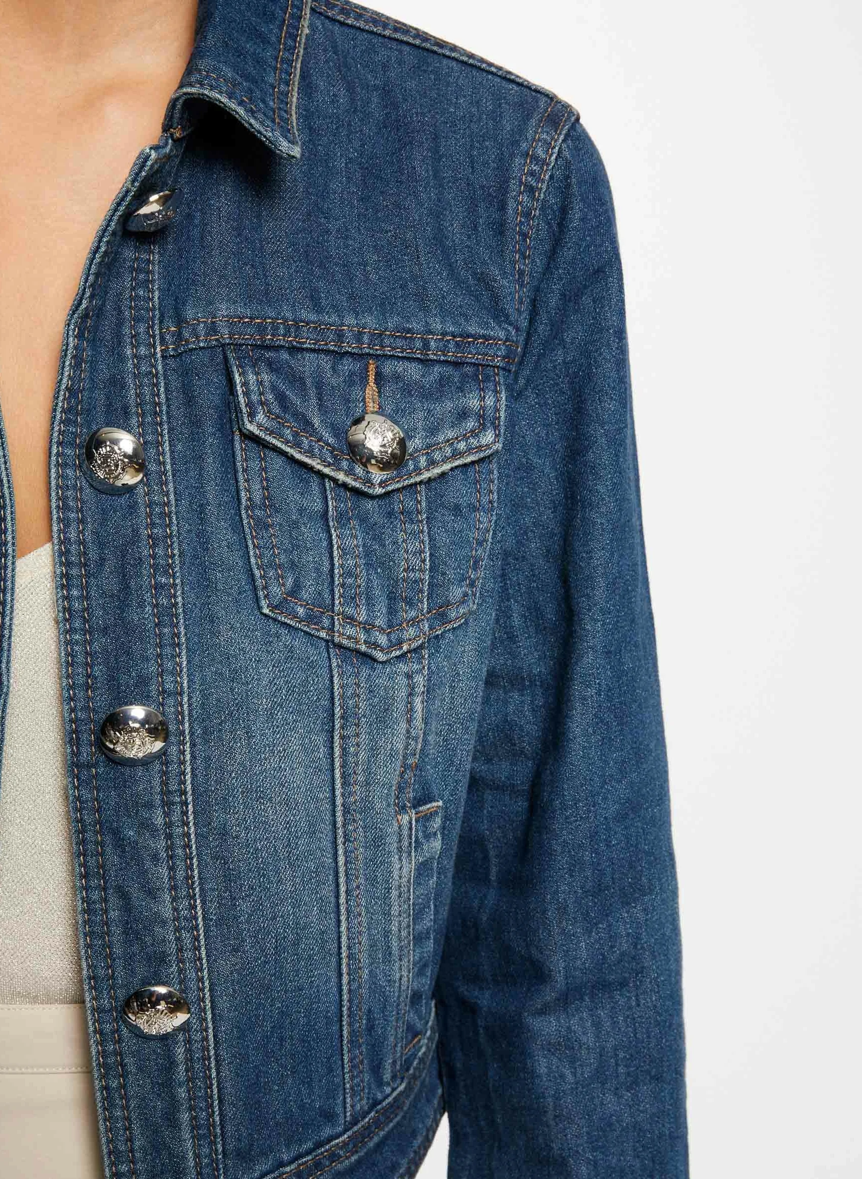 VPIM - Veste courte en denim délavé | Bleu