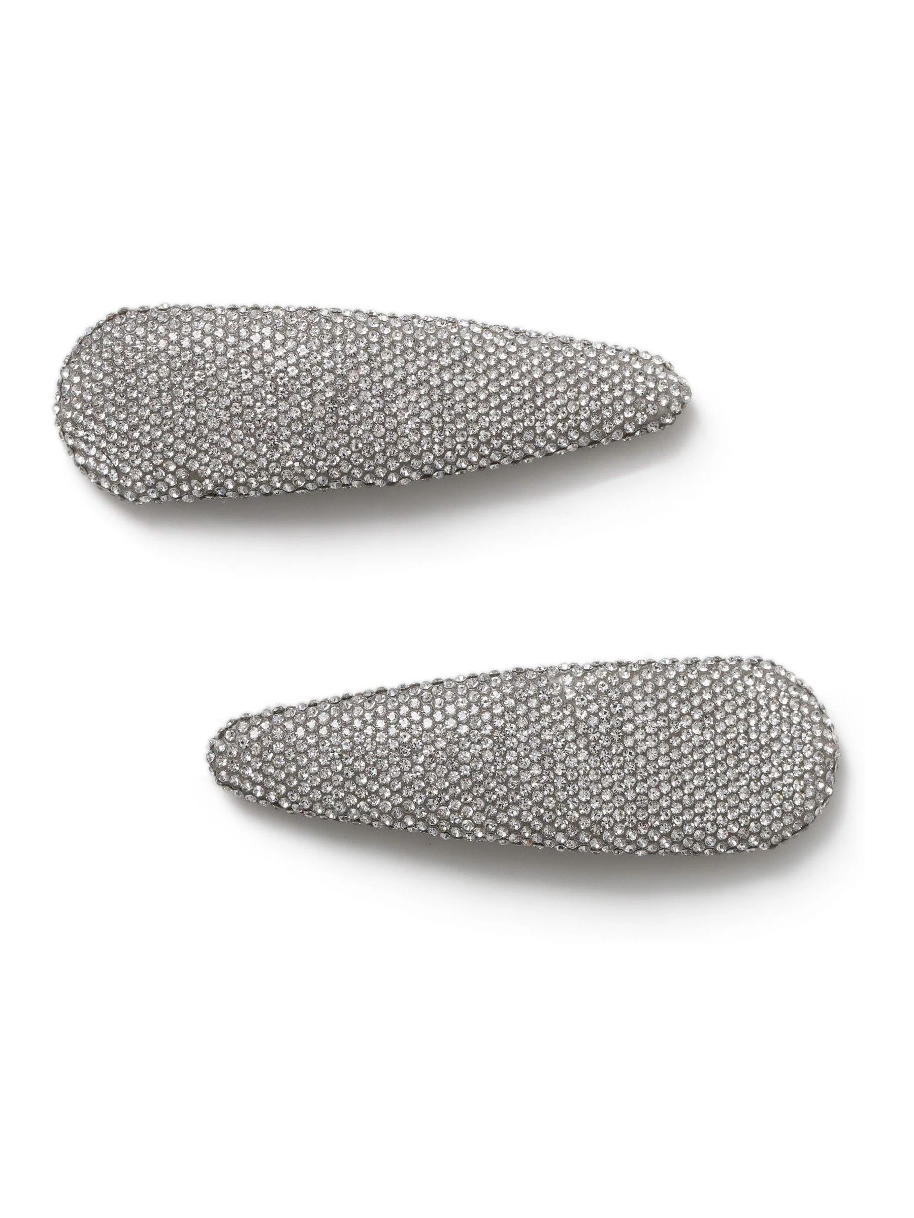 Aela Large Silver Tone Sparkle Snap Hair Clip