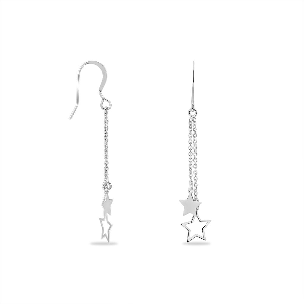 Boucles D'oreilles Pendantes Juliette Argent Blanc