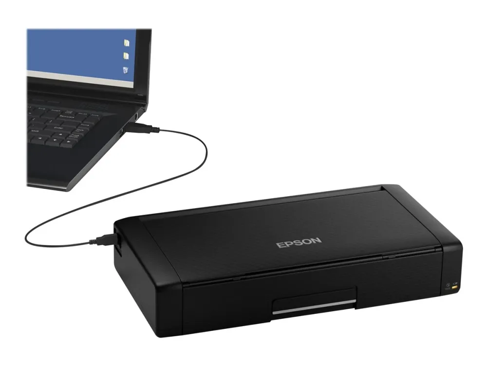 Epson WorkForce WF-110W - Printer - farve - blækprinter - A4 - 5760 x 1440 dpi - op til 7 spm (mono) / op til 4 spm (farve) - kapacitet: 20 ark - USB 2.0, Wi-Fi(n)