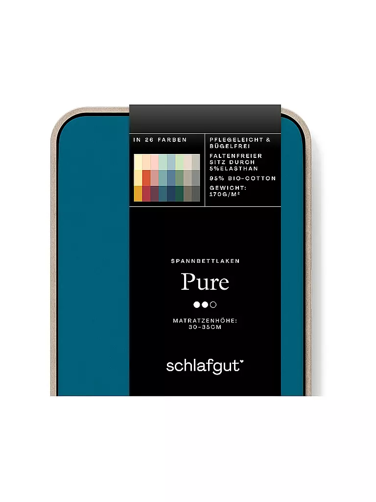 SCHLAFGUT Jersey Spannleintuch PURE 90x200cm Petrol Deep S  petrol