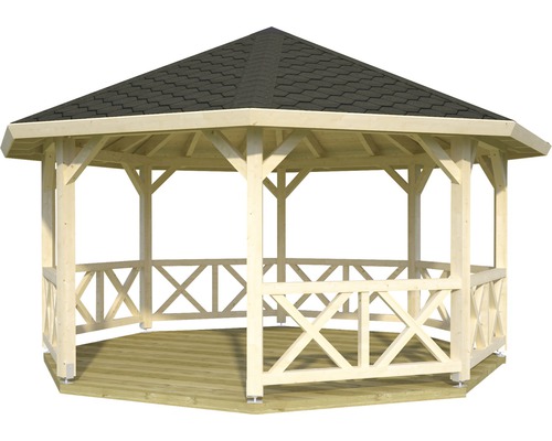 Palmako Bessie paviljoen met leuning, 465 x 465 cm, naturel