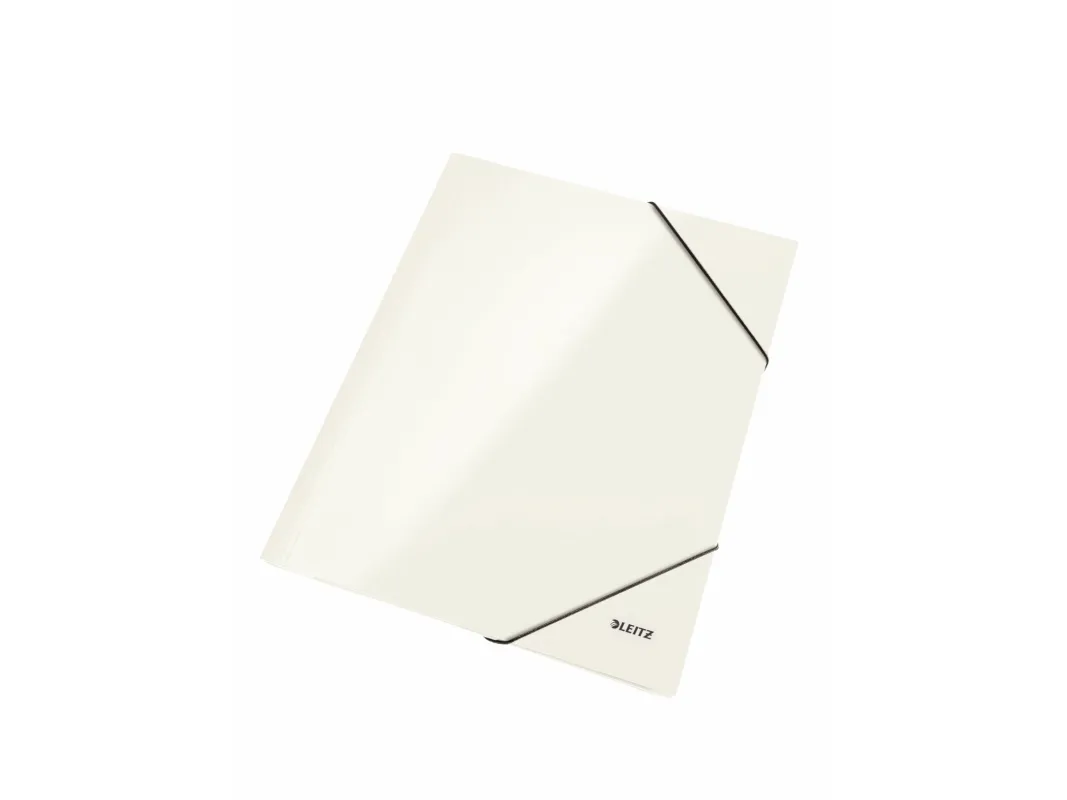 Elastikmappe A4 Leitz WOW - 3-folds mappe - blank perle hvid (stk.)